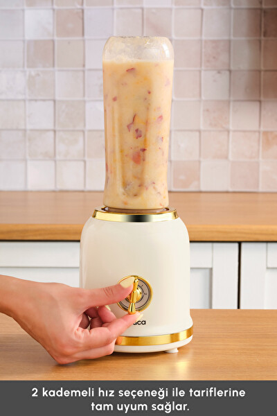 Karaca Retro Personal Kişisel Smoothie Blender Cream
