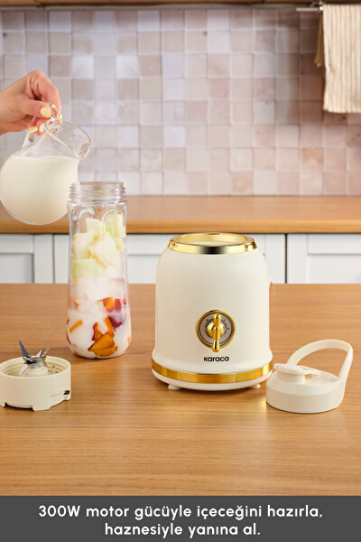 Karaca Retro Personal Kişisel Smoothie Blender Cream