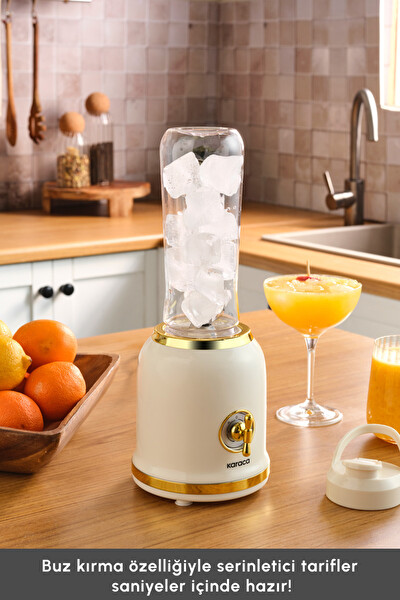 Karaca Retro Personal Kişisel Smoothie Blender Cream