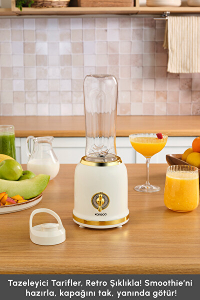 Karaca Retro Personal Kişisel Smoothie Blender Cream