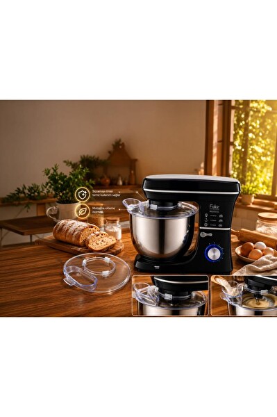 Fakir Maxychef 10 L 2000 W Siyah Hamur Yoğurma ve Stand Mikser