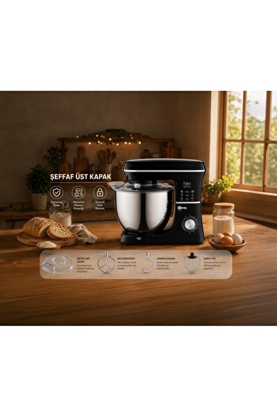 Fakir Maxychef 10 L 2000 W Siyah Hamur Yoğurma ve Stand Mikser