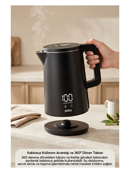 Sinbo SK-8042 Dokunmatik Kontrollü Dijital Kettle 1.8 L Sıcaklık Ayarlı Su Isıtıcı Kettle