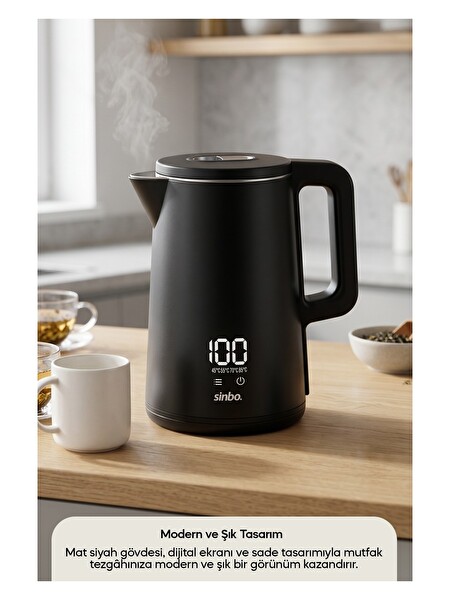 Sinbo SK-8042 Dokunmatik Kontrollü Dijital Kettle 1.8 L Sıcaklık Ayarlı Su Isıtıcı Kettle
