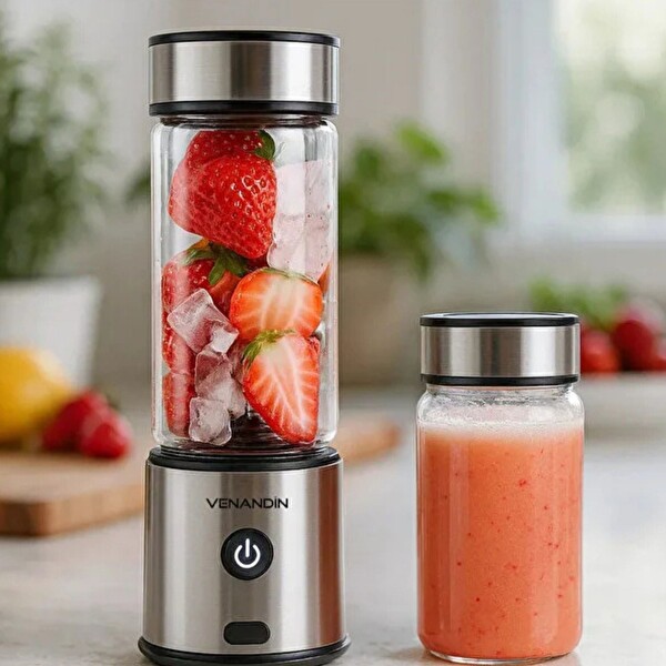 Hzl Store 126 W Güçlü Motorlu Taşınabilir Şarjlı 6 Bıçaklı Paslanmaz Çelik Buz Kırmalı Mini Blender