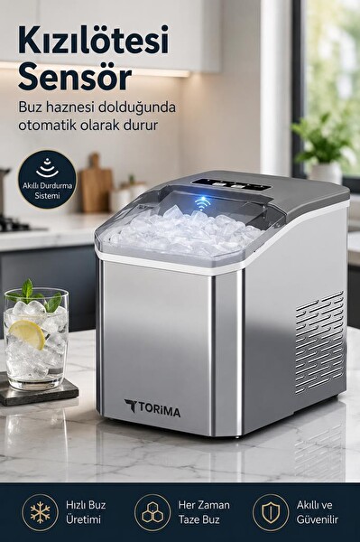 Torima YH16M Portatif Taşınabilir Gümüş Buz Yapma Makinesi