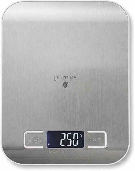 Pure Es 10 KG Kapasiteli 1 G Hassasiyetli Dijital Mutfak Tartısı - Gri