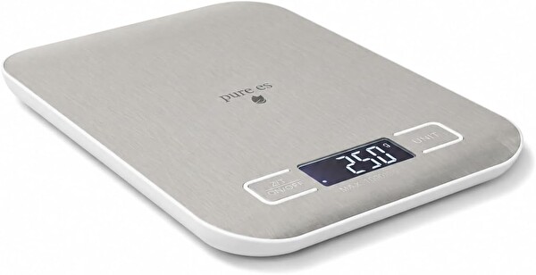 Pure Es 10 KG Kapasiteli 1 G Hassasiyetli Dijital Mutfak Tartısı - Gri