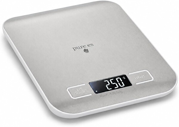 Pure Es 10 KG Kapasiteli 1 G Hassasiyetli Dijital Mutfak Tartısı - Gri