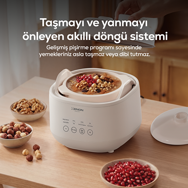 Xenon Smart X1124 Elektrikli Buharlı Pişirici 1 L Seramik Hazne Yumurta Haşlama Sıcak Tutma - Beyaz