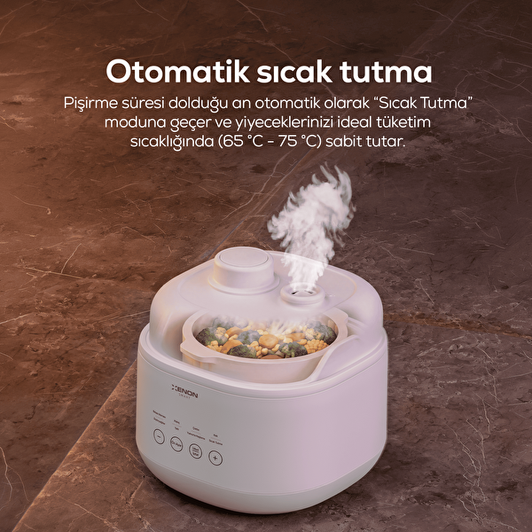Xenon Smart X1124 Elektrikli Buharlı Pişirici 1 L Seramik Hazne Yumurta Haşlama Sıcak Tutma - Beyaz