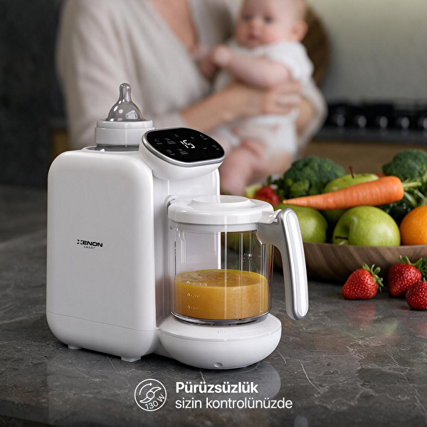 Xenon Smart X1010 5'i 1 Arada Bebek Mama Robotu Buharlı Pişirici - Beyaz Blender ve Mama Hazırlama Makinesi