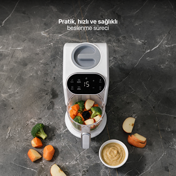 Xenon Smart X1010 5'i 1 Arada Bebek Mama Robotu Buharlı Pişirici - Beyaz Blender ve Mama Hazırlama Makinesi