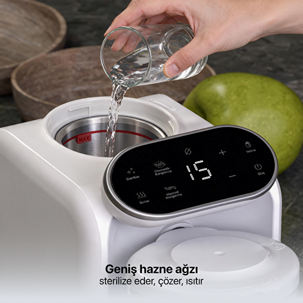 Xenon Smart X1010 5'i 1 Arada Bebek Mama Robotu Buharlı Pişirici - Beyaz Blender ve Mama Hazırlama Makinesi