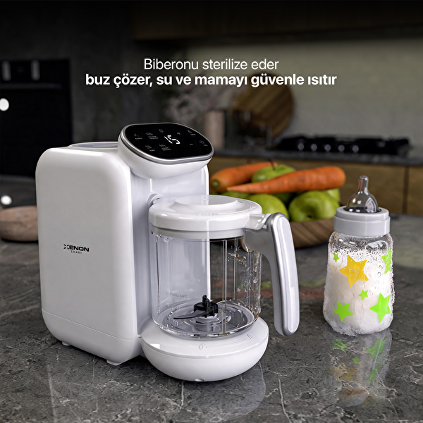 Xenon Smart X1010 5'i 1 Arada Bebek Mama Robotu Buharlı Pişirici - Beyaz Blender ve Mama Hazırlama Makinesi