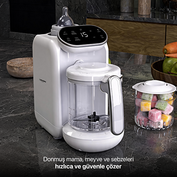 Xenon Smart X1010 5'i 1 Arada Bebek Mama Robotu Buharlı Pişirici - Beyaz Blender ve Mama Hazırlama Makinesi