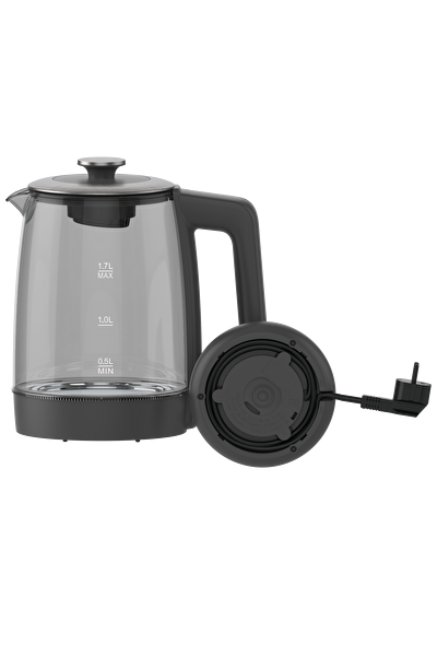 Premier PRK 1318A Borosilikat Renkli Cam Gövdeli Manyetik Filtre Kapaklı Kettle - LED Işıklı