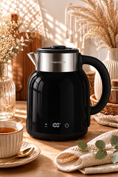 Premier PRK 2516E Paslanmaz Çelik Hazneli Dijital Göstergeli Su Isıtıcısı Cool Touch Kettle