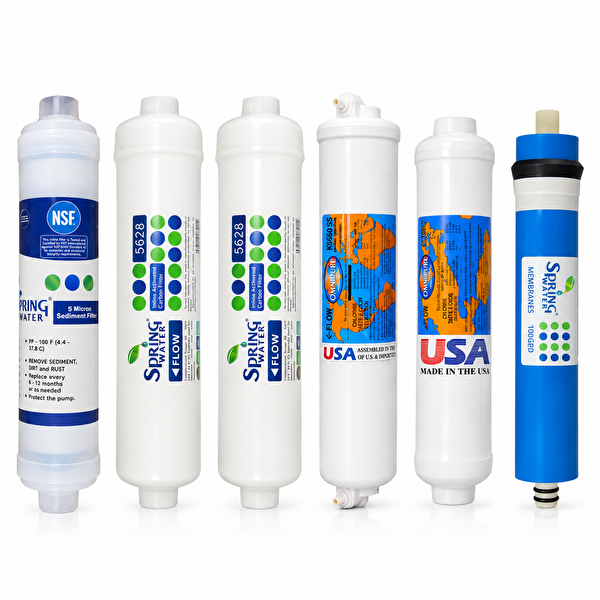 Spring Water Mineral Pro 6'lı Filtre Seti - Omnipure K5650 Mineral Alkali - 100 GPD Membran