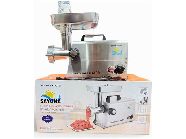Sayona Turbo Force 4000 MG-4000D Güçlü Motor Metal Gövde Reverse Fonksiyon Et Kıyma Makinesi