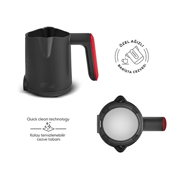 Karaca Hatır Barista Imperial Red Süt Köpürtme Aparatlı Cappuccino ve Türk Kahve Makinesi