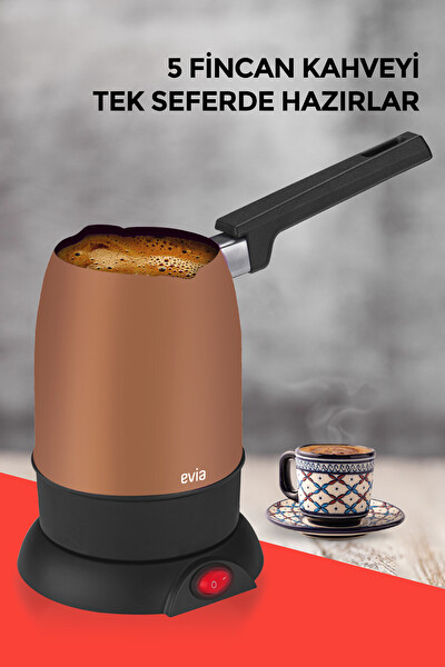 Evia Şahane EA-4307G 850 W Çift Ağızlı Paslanmaz Çelik Altın Elektrikli Cezve