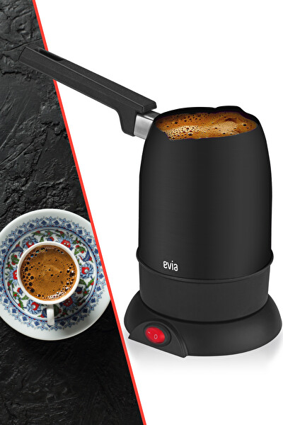 Evia Şahane EA-4307S 850 W Çift Ağızlı Paslanmaz Çelik Siyah Elektrikli Cezve