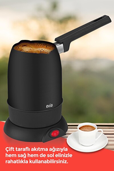 Evia Şahane EA-4307S 850 W Çift Ağızlı Paslanmaz Çelik Siyah Elektrikli Cezve