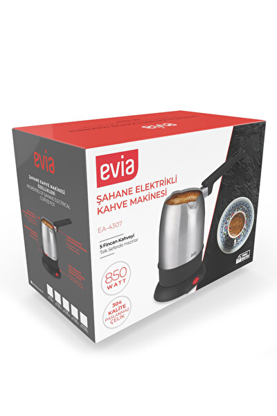 Evia Şahane EA-4307VK 850 W Çift Ağızlı Paslanmaz Çelik Vişne Kırmızı Elektrikli Cezve