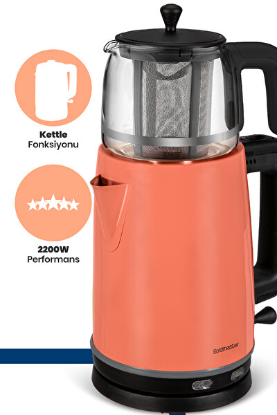 Goldmaster GM-7375MC Emirgan 2200 W Paslanmaz Çelik Mercan Çay Makinesi ve Su Isıtıcısı