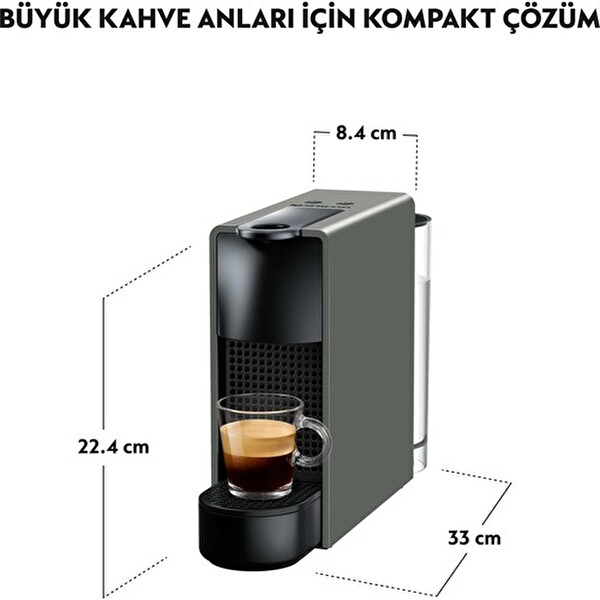 Nespresso Essenza Mini C30 Gri Kapsüllü Kahve Makinesi