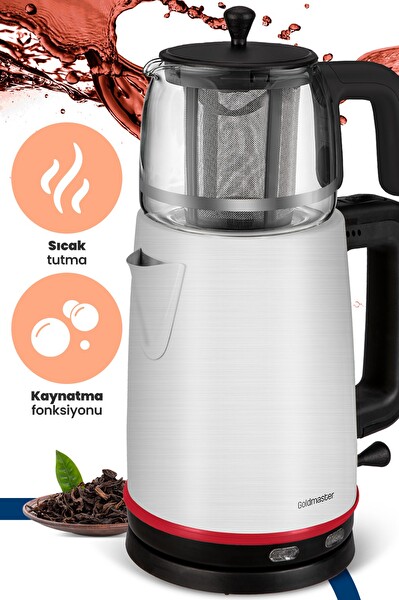 Goldmaster GM-7375 Emirgan 2 L 2200 W Cam Demlikli Inox Çay Makinesi