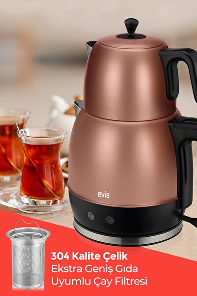 Evia Ladem EA-4309G 2 L 2200 W Paslanmaz Çelik Gold Çay Makinesi