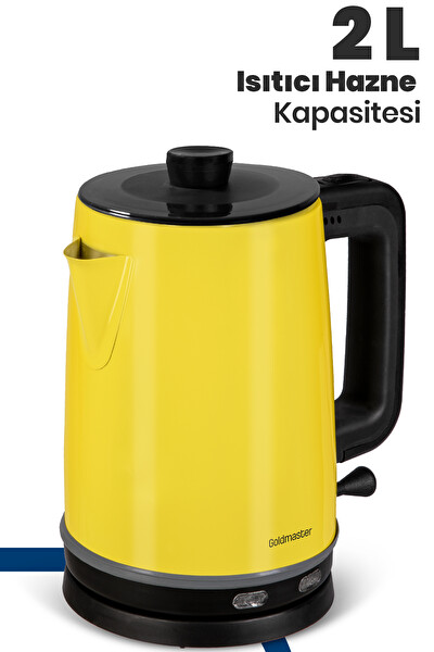 Goldmaster GM-7375SR Emirgan 2 L 2200 W Cam Demlikli Sarı Çay Makinesi