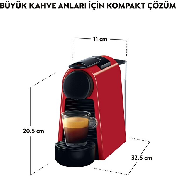 Nespresso Essenzia Mini D30 Kırmızı Kapsüllü Kahve Makinesi