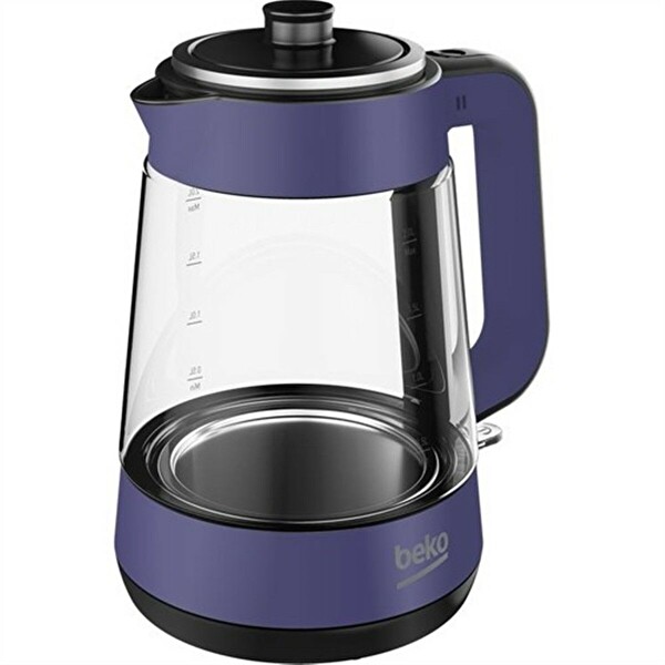 Beko CM 5964 W Floral Violet 1900 W Cam Demlikli Mor Çay Makinesi