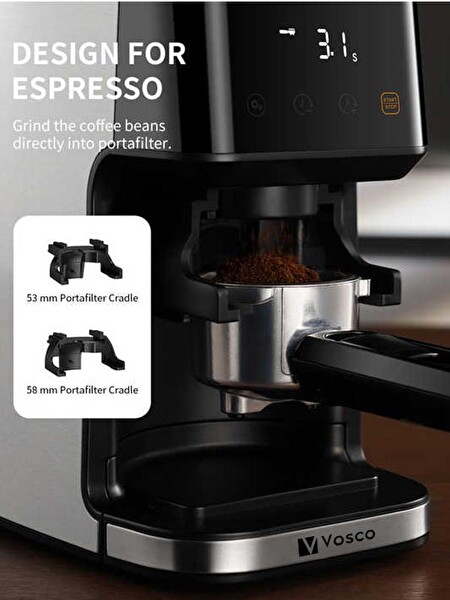 Vosco KD-G018 Di̇gi̇tal Espresso Kahve Deği̇rmeni̇ ve Öğütücü