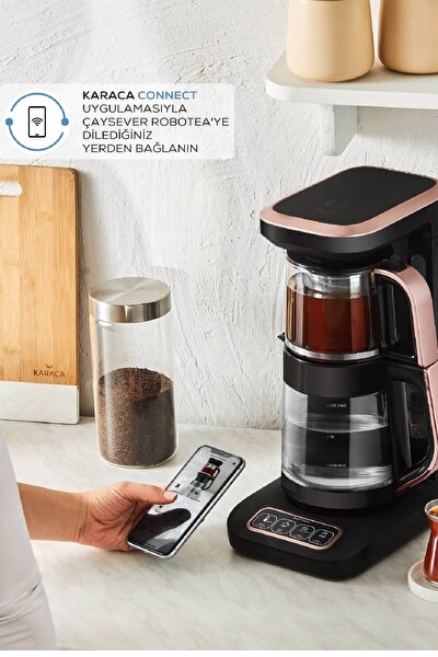 Karaca Robotea Pro Connect 4 In 1 Konuşan Cam Rose Gold Çay Makinesi