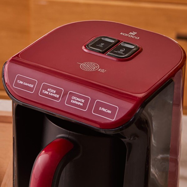Karaca Hatır Közde 5 Fincan Kapasiteli Bol Köpüklü Kırmızı Türk Kahve Makinesi