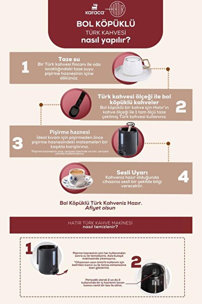 Karaca Hatır Közde 5 Fincan Kapasiteli Bol Köpüklü Krem Türk Kahvesi Makinesi