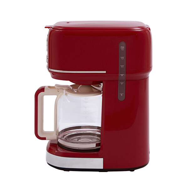 Berghoff Gem Retro 15 Bardak Vanilya Kırmızı Filtre Kahve Makinesi