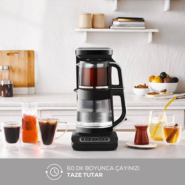 Karaca Robotea Pro Connect 4 in 1 Konuşan Silver Cam Çay Makinesi
