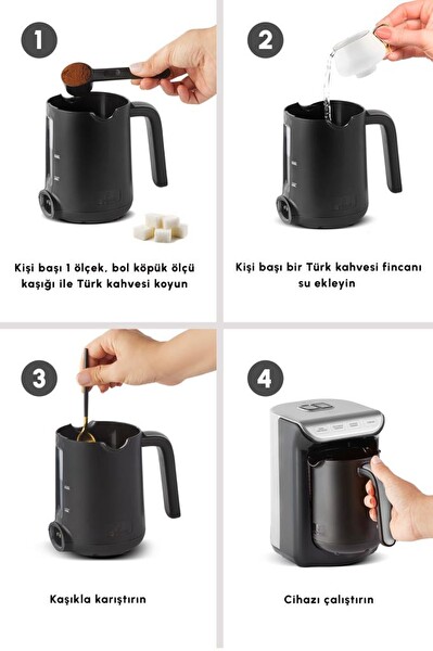 Karaca Hatır Köz Sütlü Antrasit Türk Kahve Makinesi