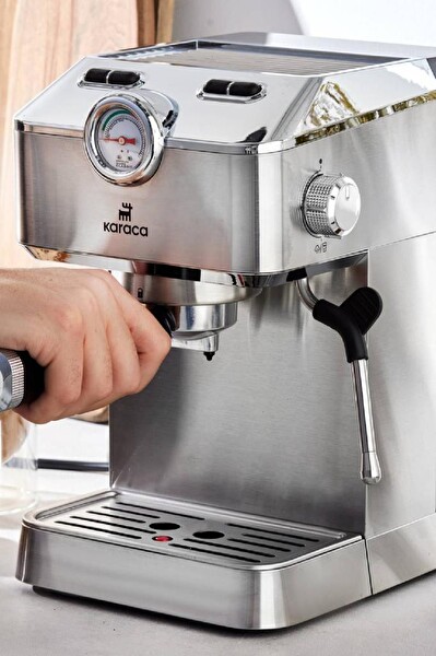 Karaca Coffee Art 1101 Süt Köpürtücülü 20 Bar Basınçlı 1.5 L Inox Espresso - Latte - Cappuccino - Americano Makinesi