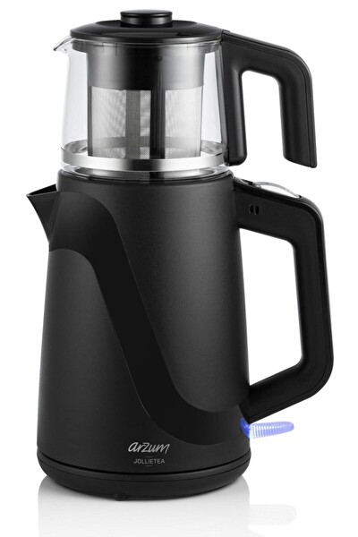 Arzum AR3062 Siyah Cam Demlik Çay Makinesi