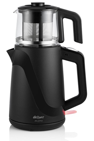 Arzum AR3062 Siyah Cam Demlik Çay Makinesi