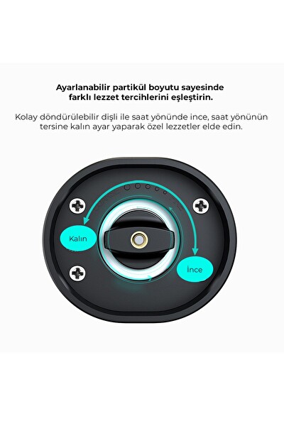 Neutron Pilli Led Işıklı Tuz Karabiber Değirmeni Otomatik Baharat Öğütücü 2'li Paket