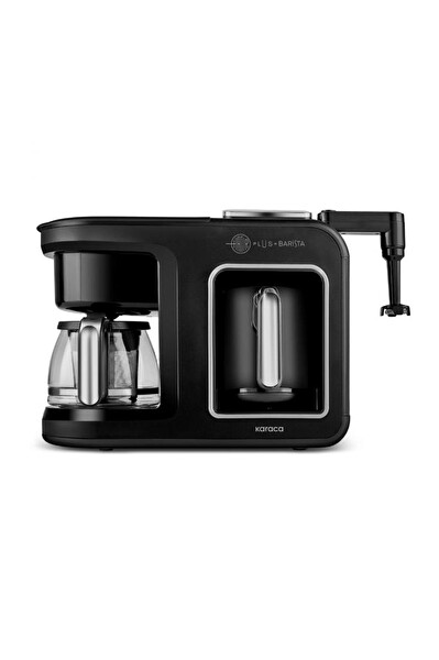 Karaca Hatır Plus Barista 6'sı 1 Arada Latte Cappucino ve Közde Türk Kahvesi Makinesi Black Silver