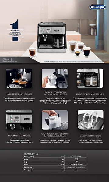 Delonghi BCO431.S Combi Barista Tipi Kahve Makinesi