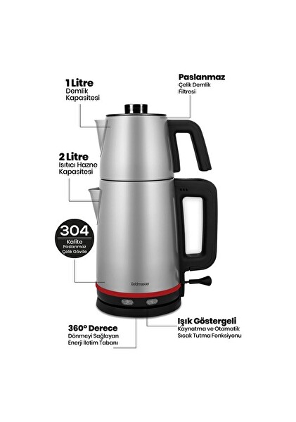 Goldmaster IN-6340 Joy Tea 2 L Çay Makinesi ve Su Isıtıcı